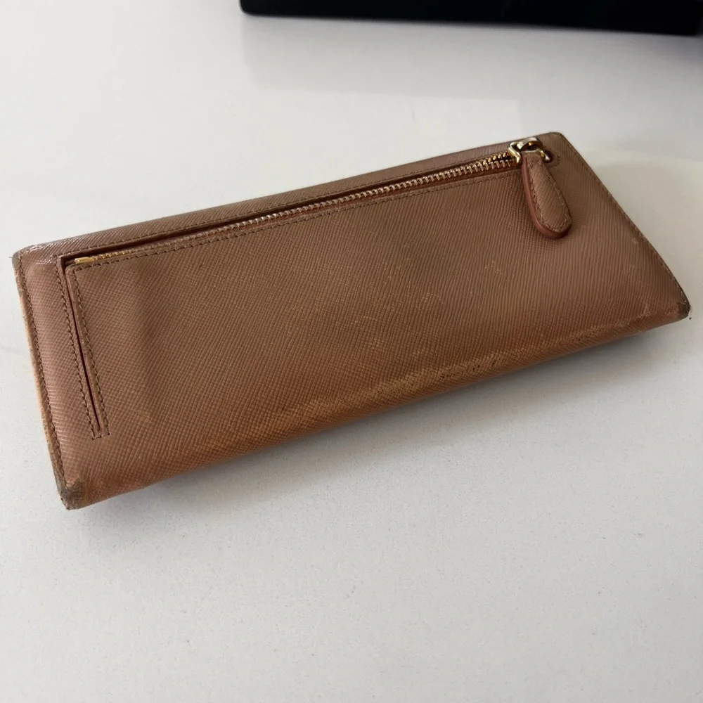 Authentic Prada Beige Leather Long Wallet - Picture 11 of 14